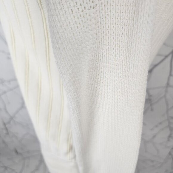 3.1 Phillip Lim Ivory Cotton Crepe V-Neck Lace Cardigan - Picture 5 of 9